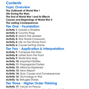 World Wars I And Ii Causes Events And Consequences Worksheet Activity Booklet