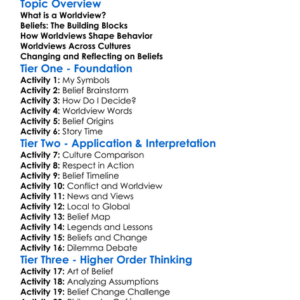 Worldview And Beliefs Worksheet Activity Booklet