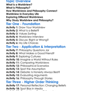 Worldview And Philosophy Worksheet Activity Booklet