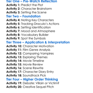 Wrath Of Dracula 2023 Worksheet Activity Booklet