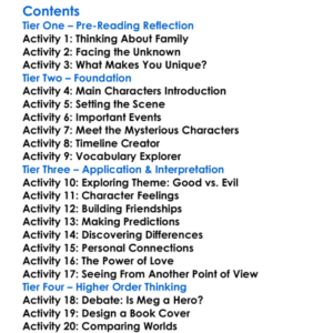 Wrinkle In Time Series Madeleine Lengle Worksheet Activity Booklet