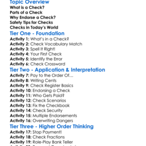 Writing And Endorsing Checks Worksheet Activity Booklet