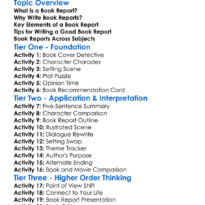 Writing Book Reports Worksheet Activity Booklet