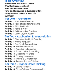 Writing Business Letters Worksheet Activity Booklet