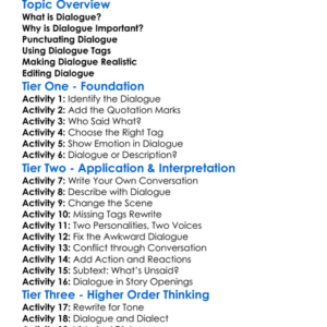 Writing Dialogue Worksheet Activity Booklet
