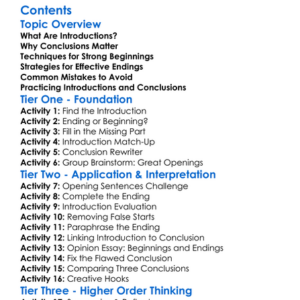 Writing Introductions And Conclusions Worksheet Activity Booklet
