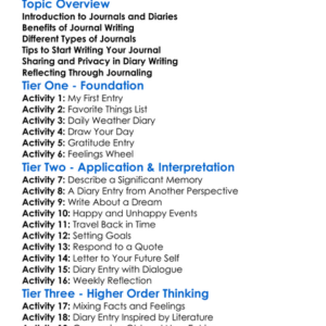 Writing Journals And Diaries Worksheet Activity Booklet