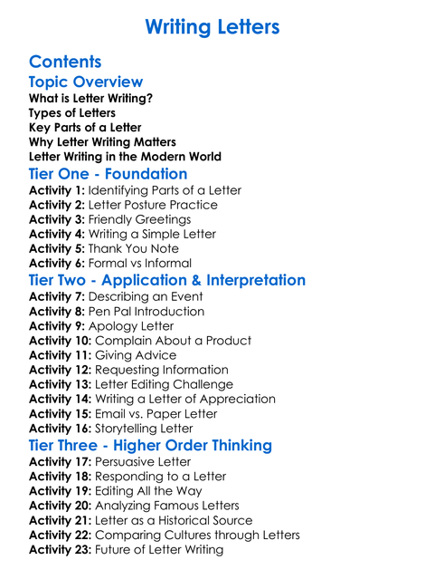 Writing Letters Worksheet Activity Booklet