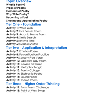 Writing Poetry Worksheet Activity Booklet