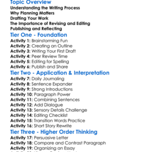 Writing Process And Composition Worksheet Activity Booklet