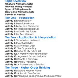 Writing Prompts Worksheet Activity Booklet