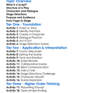 Writing Scripts And Plays Worksheet Activity Booklet