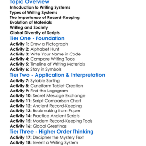 Writing Systems And Record-Keeping Worksheet Activity Booklet