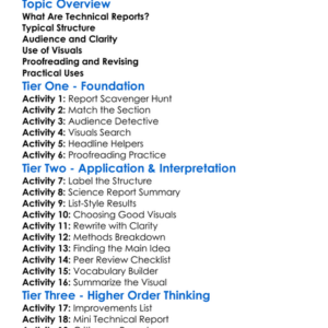 Writing Technical Reports Worksheet Activity Booklet