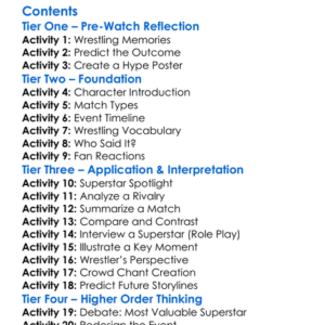 Wwe Survivor Series Wargames 2024 Post-Show 2024 Worksheet Activity Booklet