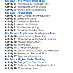 X-Men 2000 Worksheet Activity Booklet