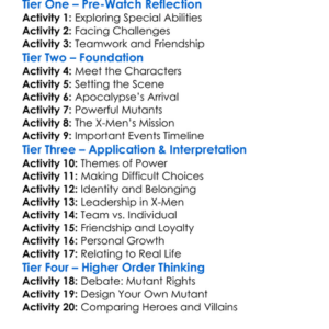 X-Men Apocalypse 2016 Worksheet Activity Booklet