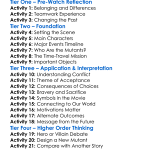 X-Men Days Of Future Past 2014 Worksheet Activity Booklet