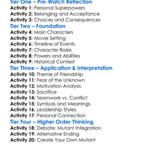 X-Men First Class 2011 Worksheet Activity Booklet