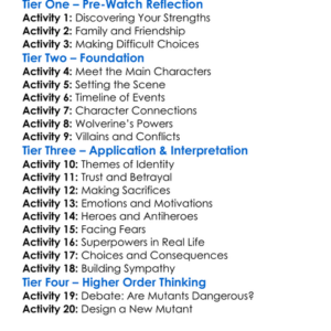X-Men Origins Wolverine 2009 Worksheet Activity Booklet