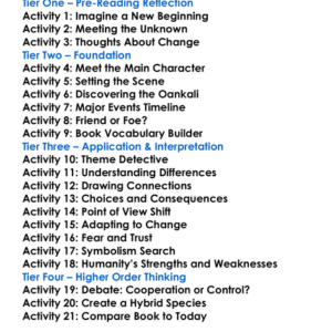 Xenogenesis Series Octavia E Butler Worksheet Activity Booklet