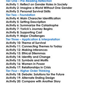 Y The Last Man Brian K Vaughan Worksheet Activity Booklet