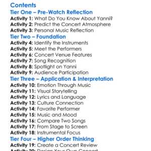 Yanni Voices Worksheet Activity Booklet