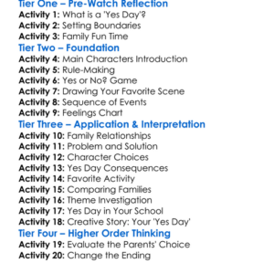 Yes Day Worksheet Activity Booklet