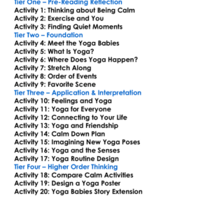 Yoga Babies Liza Baker Worksheet Activity Booklet