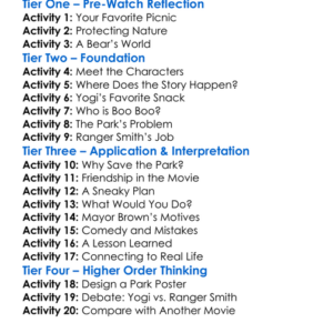 Yogi Bear 2010 Worksheet Activity Booklet