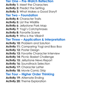 Yogi Bear Worksheet Activity Booklet