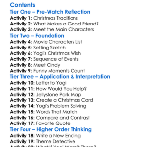 Yogi Bears All-Star Comedy Christmas Caper 1982 Worksheet Activity Booklet