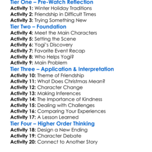 Yogis First Christmas 1980 Tv Movie Worksheet Activity Booklet