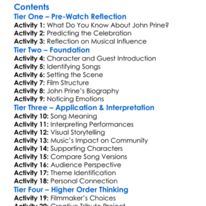 You Got Gold A Celebration Of John Prine 2025 Worksheet Activity Booklet