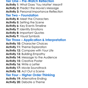 You Matter 2020 Worksheet Activity Booklet