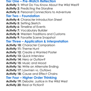 Young Guns 1988 Worksheet Activity Booklet