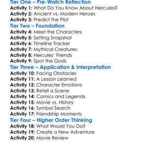Young Hercules 1998 Worksheet Activity Booklet