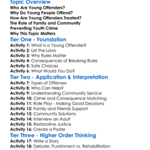 Young Offenders Worksheet Activity Booklet