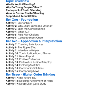 Youth Offending Worksheet Activity Booklet