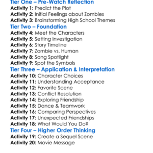 Z-O-M-B-I-E-S 2018 Worksheet Activity Booklet
