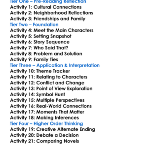 Zadie Smith Novels General Worksheet Activity Booklet