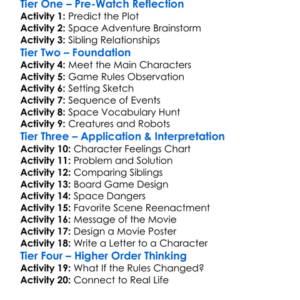 Zathura A Space Adventure 2005 Worksheet Activity Booklet