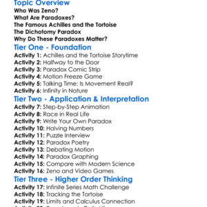 Zenos Paradoxes Worksheet Activity Booklet