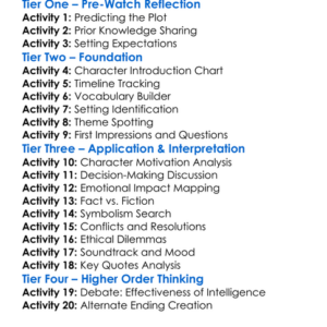 Zero Dark Thirty 2012 Worksheet Activity Booklet