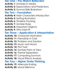 Zombie Doomsday 2011 Worksheet Activity Booklet