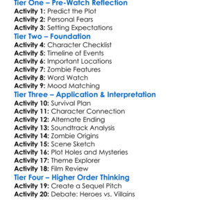 Zombie Plane 2025 Worksheet Activity Booklet