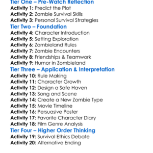 Zombieland Double Tap 2019 Worksheet Activity Booklet