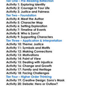 Zorro Isabel Allende Worksheet Activity Booklet