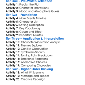 10 Cloverfield Lane 2016 Worksheet Activity Booklet